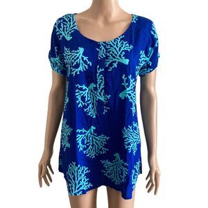 escapada shirt womens xs blue coral reef pullover